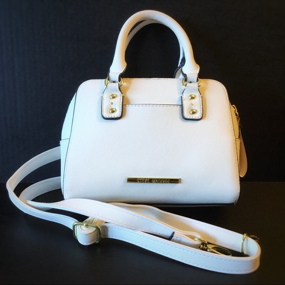 Steve Madden Handbags - STEVE MADDEN Mini White Satchel Excellent!